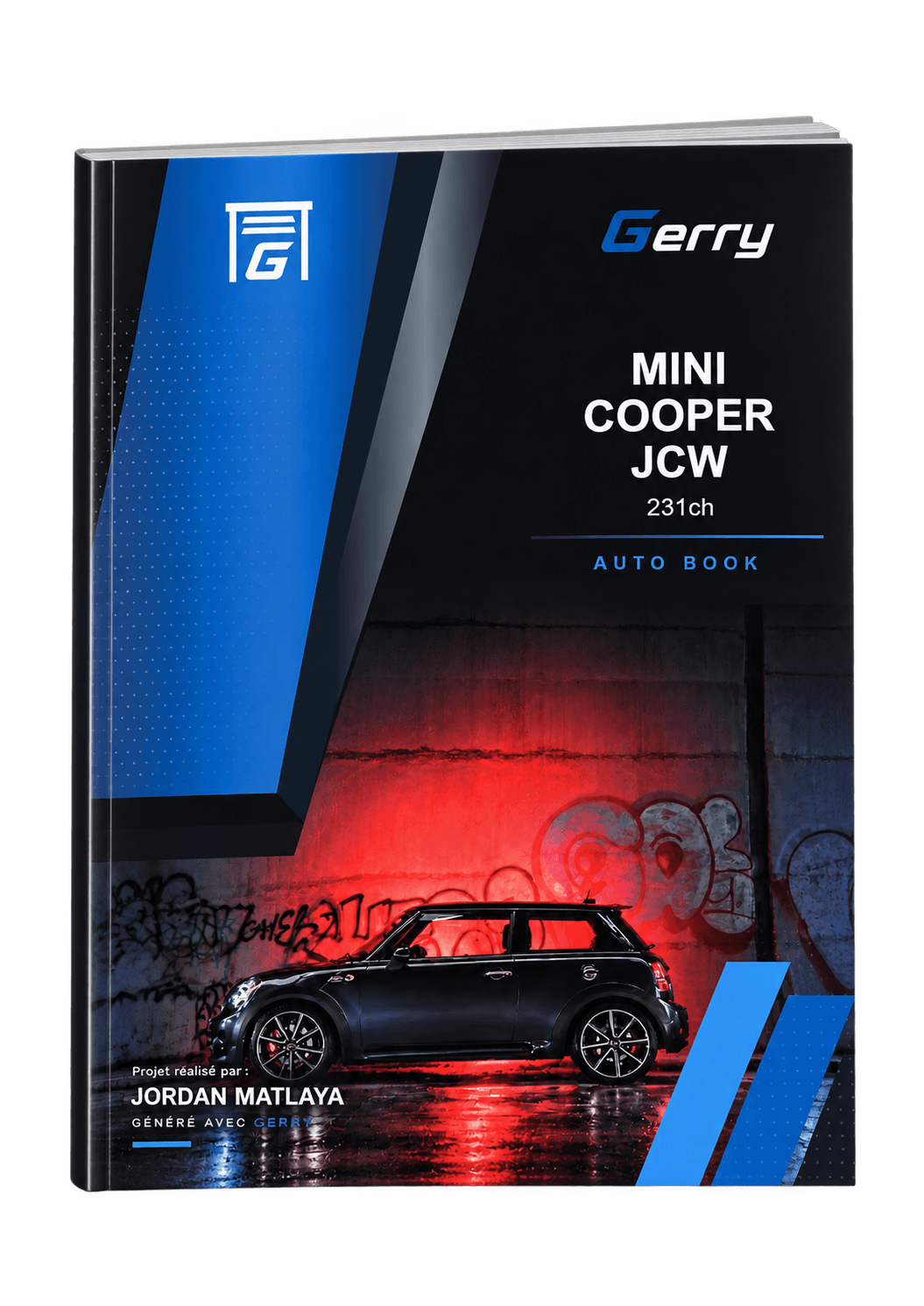 Couverture du magazine personnalisé Gerry consacré à la MINI Cooper JCW